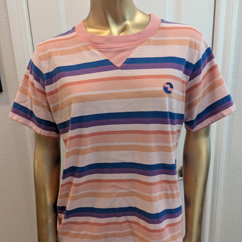 Mokuyobi Peach and Purple Striped T-Shirt